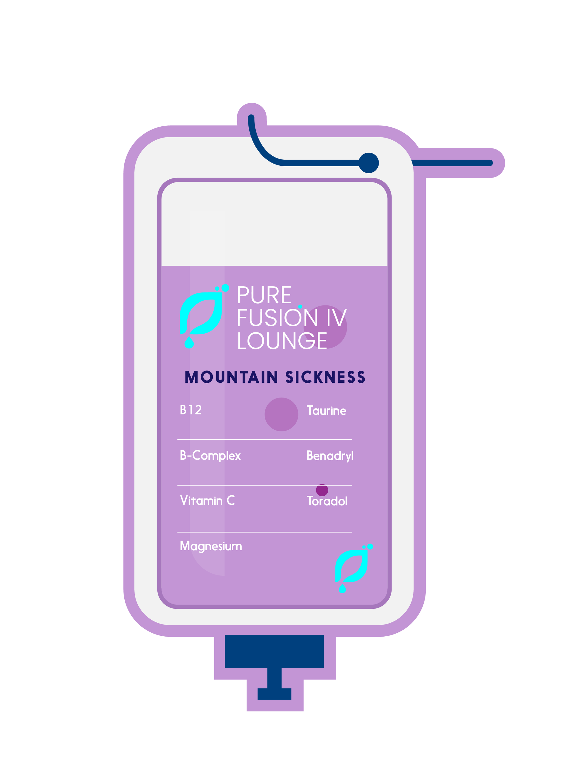 A person receiving Mountain Sickness at Pure Fusion IV Lounge. The image depicts a serene setting where an individual is comfortably seated, undergoing a specialized IV treatment designed for Mountain Sickness. The focus is on the fusion of science and well-being at Pure Fusion IV Lounge, ensuring a holistic approach to health and revitalization.
